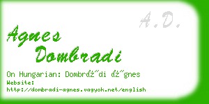 agnes dombradi business card